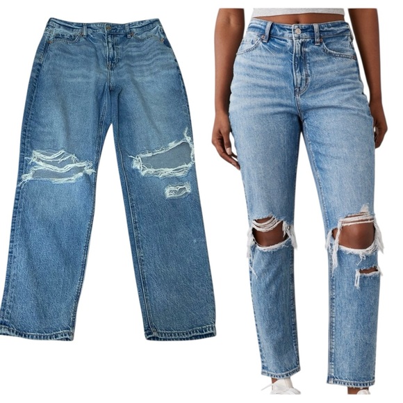 American Eagle Outfitters Denim - American Eagle (30x27) Strigid Distressed High Rise Mom Jeans - Women’s 10